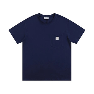 T-shirt a maniche corte da uomo e ragazza, in puro cotone, alla moda, per primavera ed estate, abbigliamento da lavoro, con logo di marca di tendenza - Product Image 3