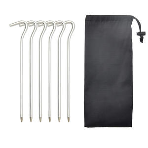 Ensemble de piquets de tente en alliage d'aluminium, 7 pièces, avec corde et pinces pour bâche, pour le camping et l'extérieur, piquets de sol légers et résistants au vent - Product Image 4