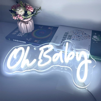 Enseigne néon acrylique personnalisable Joyeux Anniversaire avec télécommande, fixation murale, alimentation CA, pour lettres lumineuses, hôtels, bars et centres commerciaux
