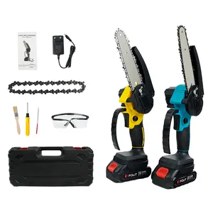 Customized Support Brushless Motor Li-ion Powered Electric Chainsaw 6 Inch Chain Saw Cordless With 2 Batteries And Charger