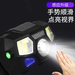 Induction Led Headlamp Rechargeable Waterproof For Fishing With <b>Dimmer</b> Function Plastic Body - Product Image 2