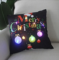 Offre Spéciale LED noël Cartoon coussin père noël Elk taie d'oreiller housse de coussin souple