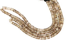 Cuentas Heishi con forma de neumático facetado de cuarzo ahumado de grado Premium, 15 pulgadas de longitud, 5 a 7MM, corte de rueda facetada, joyería de cuentas de piedras preciosas - Product Image 3