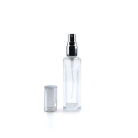 Flacons de parfum en verre de haute qualité 30ml 50ml 100ml vides, carrés, avec pompe pulvérisatrice et bouchons sérigraphiés