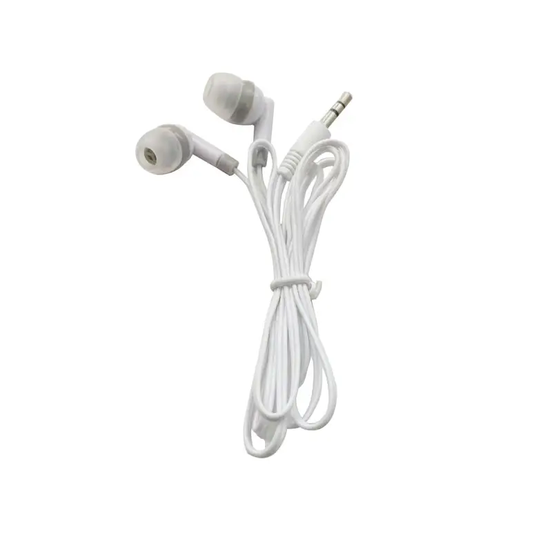 Casque jetable le moins cher coloré noir 3.5mm dans l'oreille écouteurs stéréo filaires pour téléphone portable MP3 MP4 pour cadeau scolaire