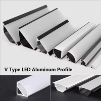 Profilé LED en aluminium pour plafond en forme de V à 90 ou 45 degrés, bande lumineuse linéaire d'angle 1M 2M 3M