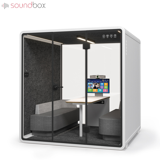 Video Conferencing Office Booth Smoking Cabin Private Sound-proof Booth Acoustic Meeting Pods