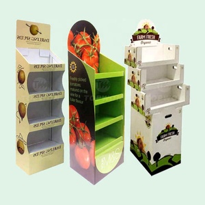 Estante de exhibición minorista de supermercado de alta calidad, soporte de exhibición de piso de cartón, soporte de exhibición de frutas y verduras - Product Image 1