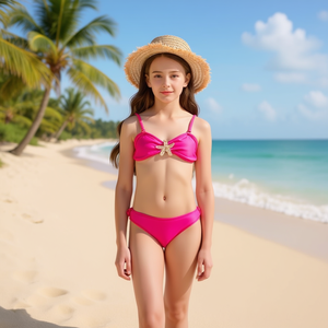 WQ21102 Set bikini da ragazza con gonna e top a forma di stella marina, colori assortiti, taglie 8 10 12 14 16 - Product Image 3