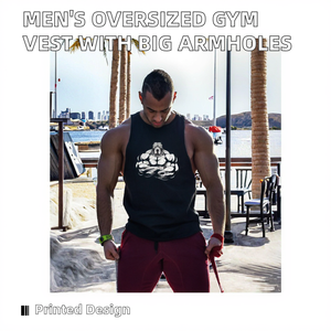 Camisetas sin mangas deportivas para hombre, nuevo diseño, estilo oversize, con grandes aberturas en los brazos, laterales abiertos, tejido transpirable, efecto lavado. - Product Image 3