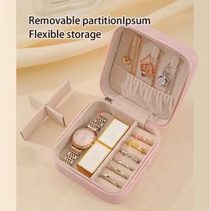 Personalizado Mini Colar Organizador Caixa De Jóias De Couro Pu Caixa De Embalagem Caso Brinco De Armazenamento De Luxo Pequeno Caso De Jóias De Viagem - Product Image 2