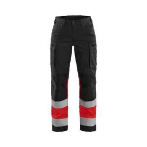 BLAKLADER - 716118119955D20 Women's Hi-Vis <b>trousers</b> with stretch <b>Black</b>/Red - EAN 7330509882757 HI-VIS <b>WORKWEAR</b> - Product Image 1
