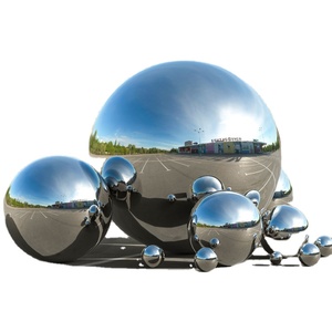 Boule de méditation en acier inoxydable poli miroir, sphère creuse de 500 mm - Product Image 1