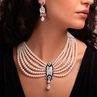 Conjunto de collar de concha Retro de lujo Lixin con pendientes Cleopatra rodio joyería fina para bodas compromisos circón romántico