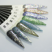 Vente chaude en gros 12ml 12 couleurs Gel UV LED coloré pour ongles, fournitures d'art des ongles, peinture facile réfléchissante au laser