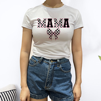 Y2K femmes Slim Fit Crop Top 95% coton 5% Spandex T-Shirt personnalisé sérigraphie LOGO bébé T-shirt pour les femmes