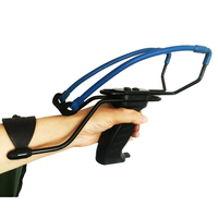 Lanceur de fronde pour sports de chasse et de tir en plein air avec poignée de magazine et attache de poignet en acier pour les passionnés de sport