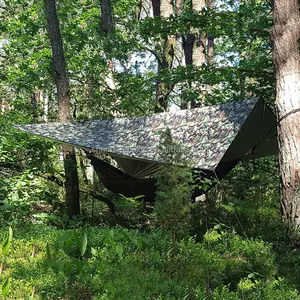 Material da barraca de acampamento de camuflagem de lona de Pe para acampamento ao ar livre