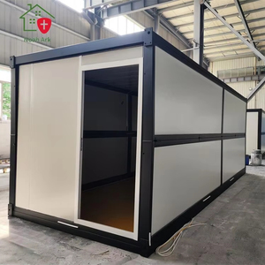 Maison de bureau modulaire pliable en conteneur, préfabriquée, avec structure en acier galvanisé antisismique, panneaux sandwich, étanche et emballée à plat - Product Image 1