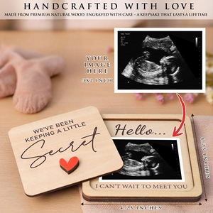 Cadre photo carré en bois personnalisé pour échographie de bébé, panneau d'<span class=keywords><strong>annonce</strong></span> de <span class=keywords><strong>grossesse</strong></span>, cadre souvenir nouveau-né - Product Image 6