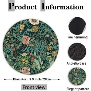 MD Floral Plant <b>Mouse</b> <b>Pad</b> 3D Art Nouveau Botanical Handmade Anti-Slip Rubber Round Washable Desk PC Use Stock Office 200x200mm - Product Image 4