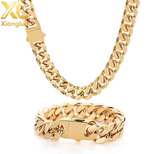 Pulsera de Cadena Cubana de Acero Inoxidable Chapada en Oro de 18k de 0.3m, Estilo Hip Hop, Unisex, Venta al por Mayor, 6mm 8mm 10mm 12mm 16mm - Product Image 6