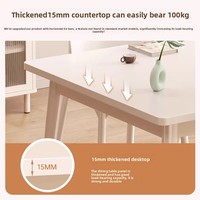 Table à manger rectangulaire moderne et minimaliste en bois massif blanc, multifonctionnelle, 4 places, idéale pour les petits espaces et salons – Meilleure vente