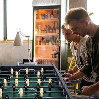 Table de jeu de football en bois Football Arcade avec niveleurs de jambes Table de baby-foot et balles pour adultes