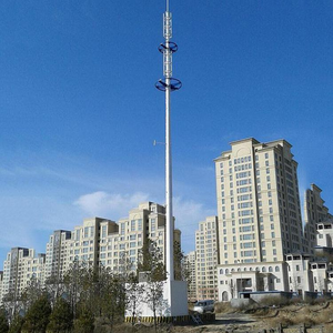 Groothandel communicatietoren zelfdragende stalen constructie enkelvoudige buis ronde paal monopole GSM communicatiemasttoren - Product Image 2