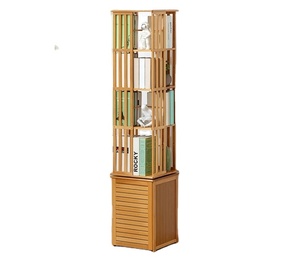 Combohome Bamboo Rotating Bookshelf Wooden <strong>Bookcase</strong> for Home <strong>Decor</strong> Modern Bookshelves - Product Image 1