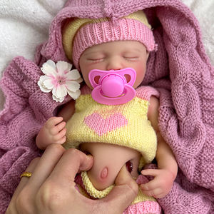 Poupée Reborn de grande capacité, fabriquée en silicone platine de 12 pouces, réaliste, nouveau-né, garçon LouLou avec sucette, cadeau de Noël - Product Image 4