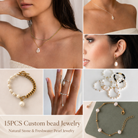 Collier en pierre naturelle avec perle naturelle pour un look élégant, bijoux d'été, pendentif en perle baroque fait main de luxe