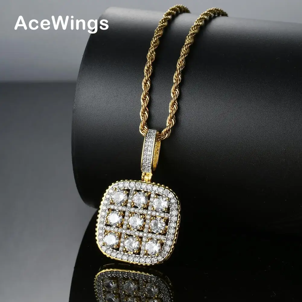 CN022 Bling bling Hip Hop Pendant Brass Micro pave with CZ stones Necklace Jewelry for men