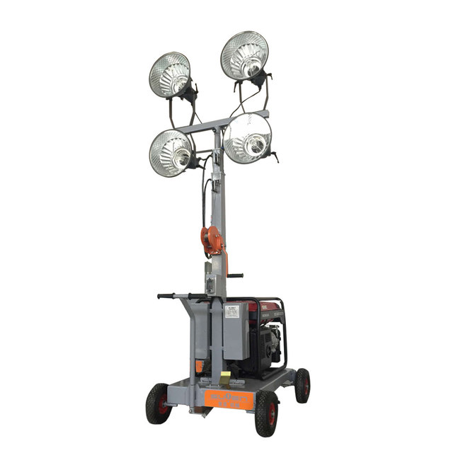 LED Light Tower Mobile 4.5m 5.5m 7m Diesel Powered Light Tower with Hydraulic
