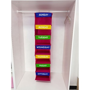 Hoạt Động Hàng Ngày Kids Closet <span class=keywords><strong>Organizer</strong></span> Closet Treo <span class=keywords><strong>Organizer</strong></span> 7-Grid Ngày Trong Tuần Quần Áo <span class=keywords><strong>Organizer</strong></span> Cho Trẻ Em - Product Image 1