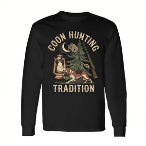 Camiseta de manga larga Coon Hunting Tradition para cazadores en la noche al aire libre - Product Image 2