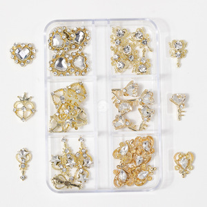 6 rejillas de gemas 3D de metal con diamantes de imitación para <span class=keywords><strong>uñas</strong></span>, diseños de <span class=keywords><strong>Sailor</strong></span> <span class=keywords><strong>Moon</strong></span>, corazón, varita mágica, decoración de San Valentín, gran oferta - Product Image 4