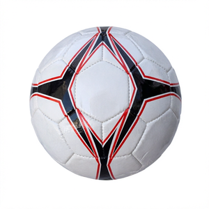 Balón de Fútbol Geométrico Blanco, Negro y Rojo con Diseño de Diamantes, Resistente, para Entrenamiento y Partidos, para Jóvenes, Interior y Exterior - Product Image 1