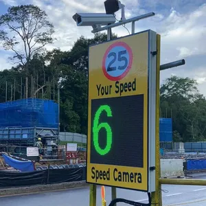 Señal de límite de velocidad LED de dos dígitos Advertencia de carretera Señal de velocidad de radar LED solar