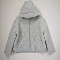 Chaqueta de Invierno Casual Acolchada con Capucha y Cierre de Cremallera para Mujer, Estilo Europeo Americano, Ecológica, Transpirable, de Manga Larga y Estampada