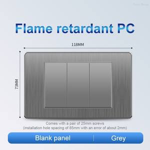 Panel de PC gris cepillado, 2 juegos de indicadores LED rectos unidireccionales, interruptor de encendido/apagado de 16A, interruptor universal de pared para escaleras - Product Image 3