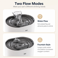 Fontaine à eau pour animaux de compagnie très vendue avec filtration circulante et pompe intelligente et silencieuse ; distributeur automatique et gamelle.