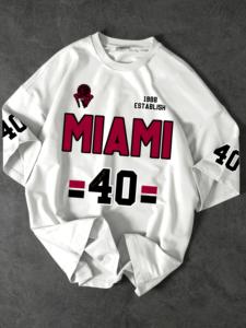 <span class=keywords><strong>T</strong></span>-<span class=keywords><strong>shirt</strong></span> de basket-ball vintage <span class=keywords><strong>Miami</strong></span> 40 pour homme - rétro 1986, numéro 40 imprimé, surdimensionné, streetwear, respirant - Product Image 4