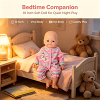 Poupée Bébé Reborn en Silicone de 10 Pouces avec Vêtements à Rayures Licorne, Corps en Vinyle Souple, Jouet de Simulation pour Filles, Cadeau