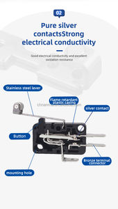 مفتاح حد صغير SPDT بمقبض طويل للغاية ومستقيم، 3 أطراف، دائرة كهربائية، مقاوم للماء IP66، مصنوع من البلاستيك - Product Image 5
