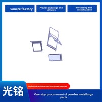 Pièces structurelles complexes de haute précision moulées par injection MIM, fente pour carte de téléphone portable, petite pièce en acier inoxydable, métallurgie des poudres
