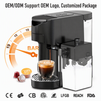 Machine à café multi-capsules OEM ODM avec module mousseur à lait en option, compatible avec diverses capsules et café moulu pour la maison et le bureau