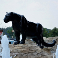 Statue en bronze, grande taille, sculpture animale du parc de jardin, statue de panthère noire, en laiton et cuivre, à vendre