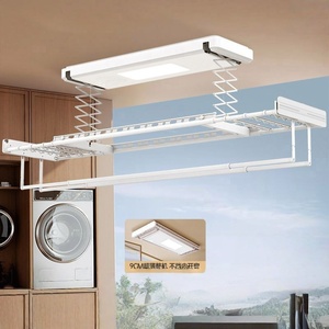 Tendedero de ropa ultrafino de doble fila con control remoto, elevación inteligente y barra de secado automático. - Product Image 6