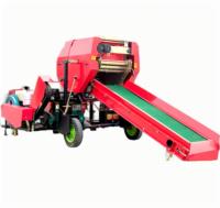 Presse à balles rondes entièrement automatique Zhanbang pour ensilage d'herbe avec moteur, machine d'emballage et de conditionnement vert, et de regroupement et de revêtement de pailles de maïs
